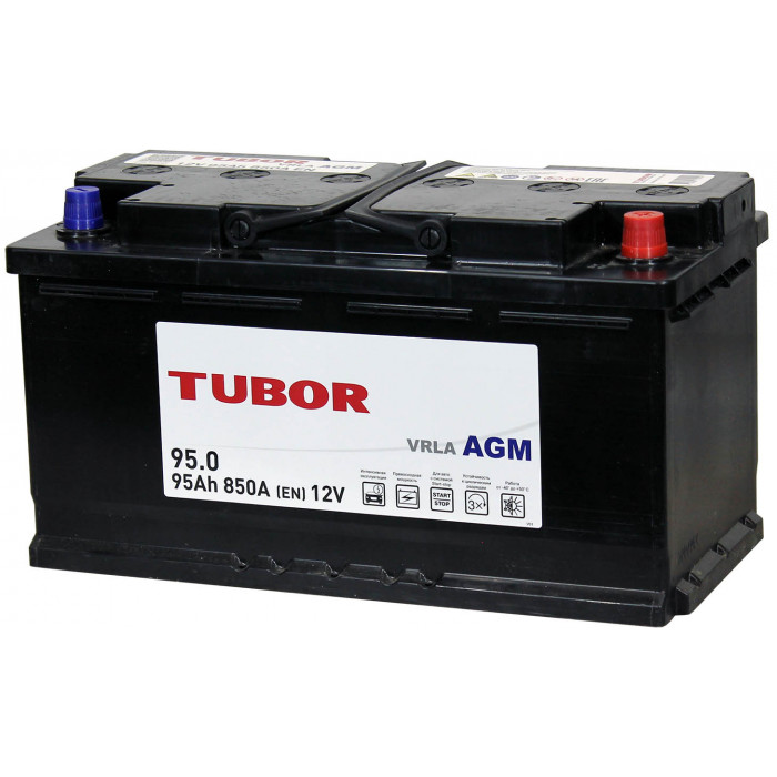 Аккумулятор TUBOR AGM 95Ah 850A (353x175x190) 6СТ-95.0 VRLA