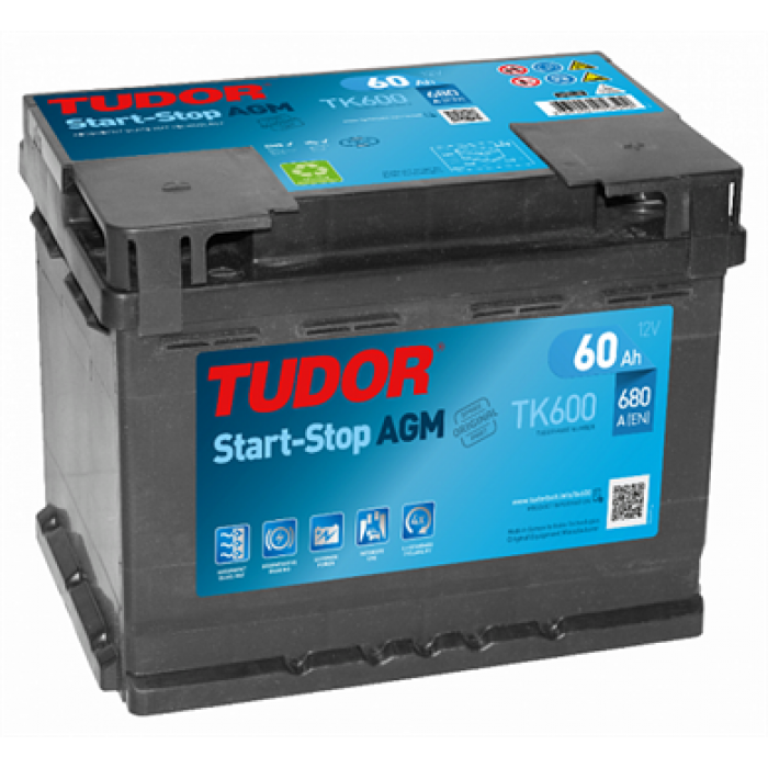 Аккумулятор Tudor Start-Stop AGM 60R (680A 242x175x190) TK600