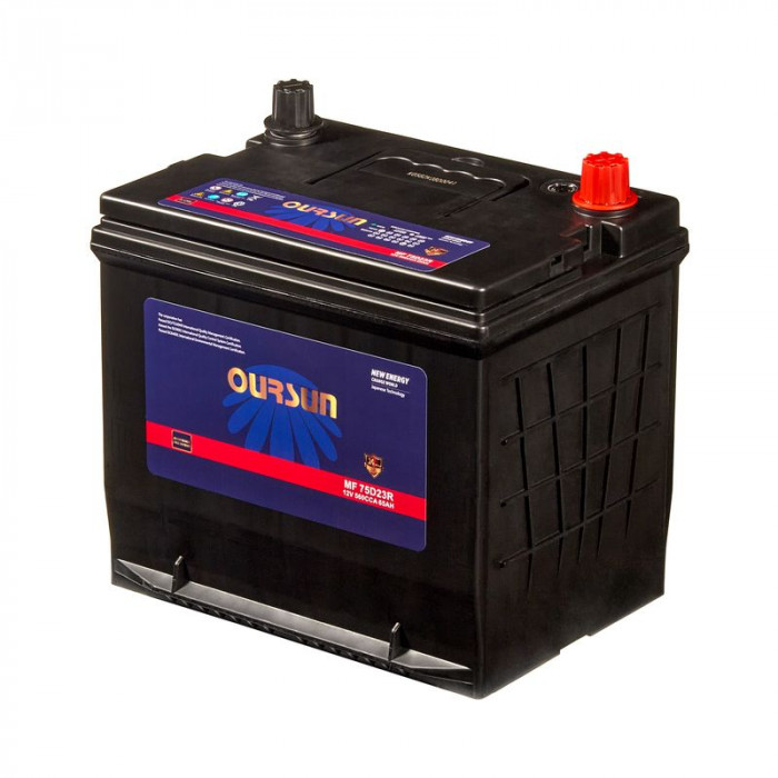 Аккумулятор OURSUN JIS MF 75D23L 65Ач 560А 230x172x222 обр. пол.