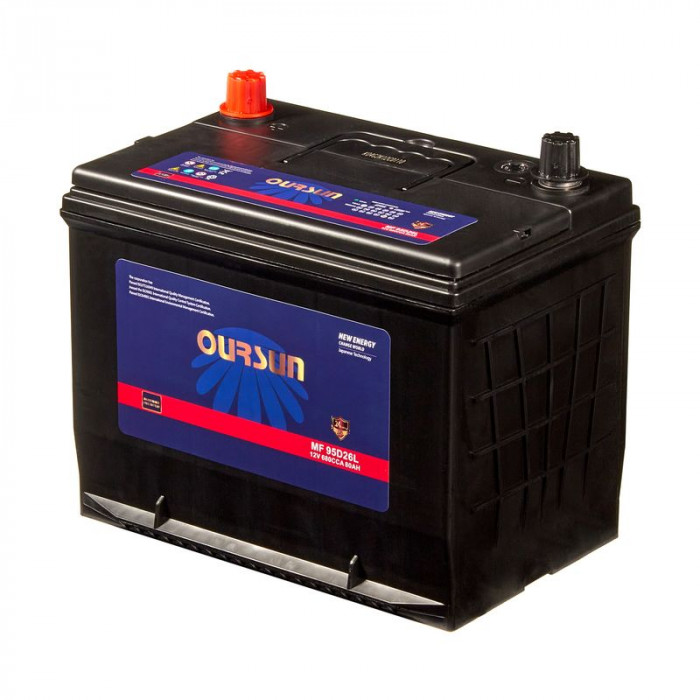 Аккумулятор OURSUN JIS MF 95D26L 80Ач 680А 259x172x222 обр. пол.