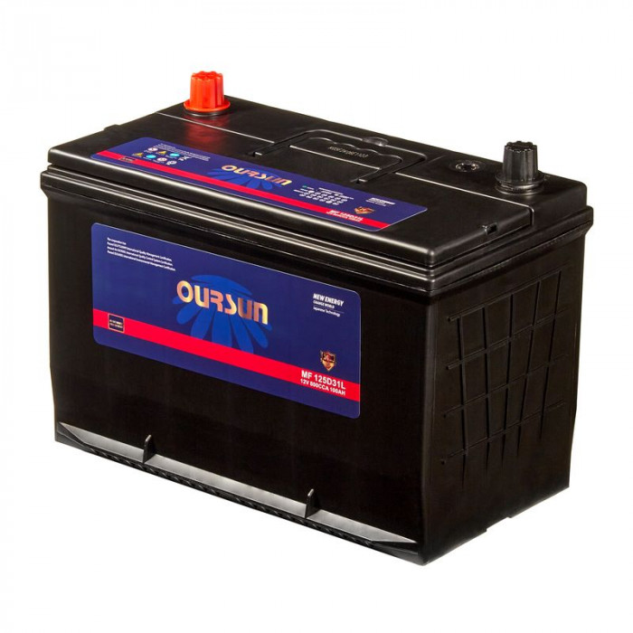 Аккумулятор OURSUN JIS MF 125D31L 100Ач 800А 305x172x222 обр. пол.