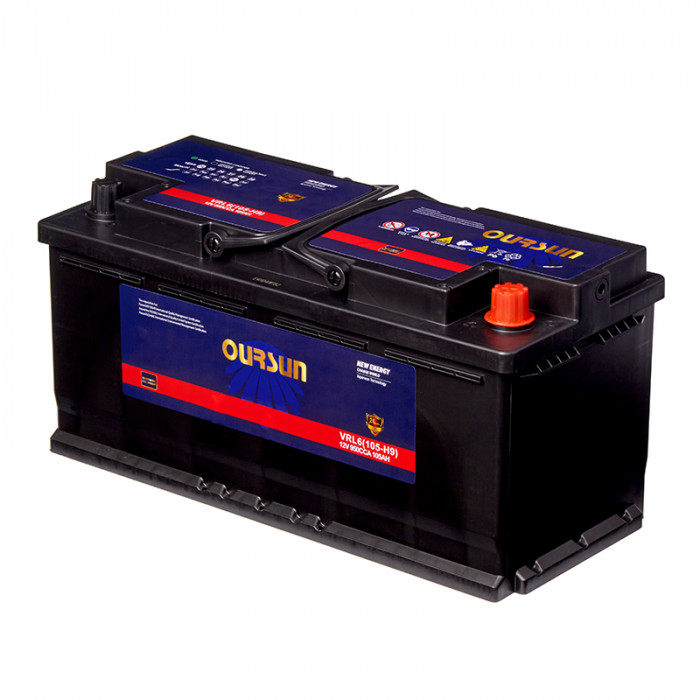 Аккумулятор OURSUN AGM VRL6 (105-H9) 105Ач 950А 394x175x190 обр. пол. AGM START/STOP