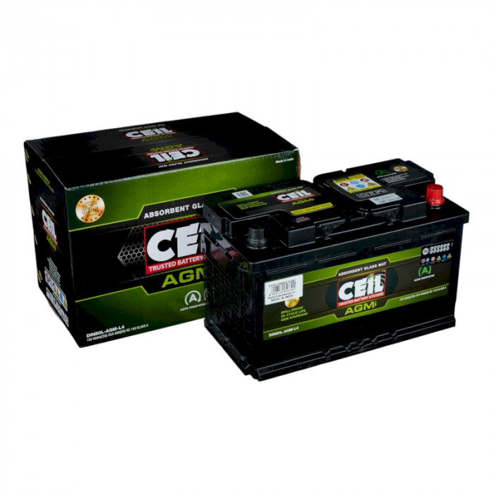 Аккумулятор CEIL  AGM 80-AGM-L4 L 80Ач 800А 315x175x190  обр. пол. AGM START/STOP