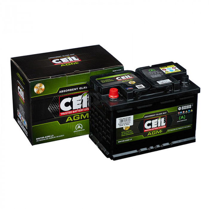 Аккумулятор CEIL  AGM 74-AGM-L3 R 74Ач 760А 278x175x190  пр. пол.  AGM START/STOP