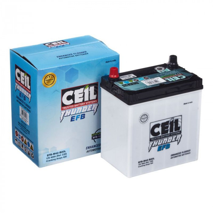 Аккумулятор CEIL JIS EFB-M42-B20L 40Ач 420А 197x127x227  обр. пол. EFB START/STOP