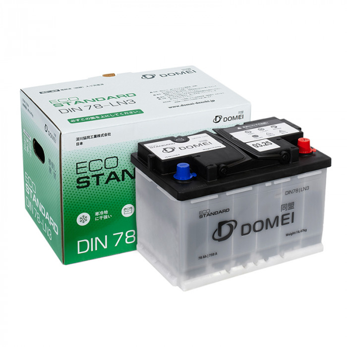 Аккумулятор DOMEI Eco STANDARD  78 - LN3 78Ач 750А 278x175x190  обр. пол.