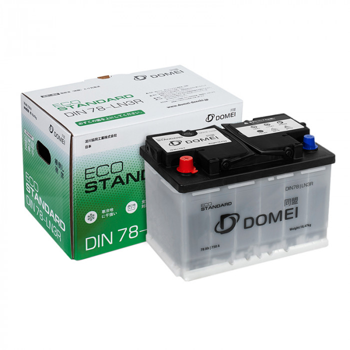 Аккумулятор DOMEI Eco STANDARD  78 - LN3R 78Ач 750А 278x175x190  пр. пол.