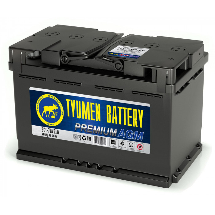 Аккумулятор Tyumen Battery Premium AGM 70Ah обр. пол. 700A (278x175x190) 6СТ-70VRLA