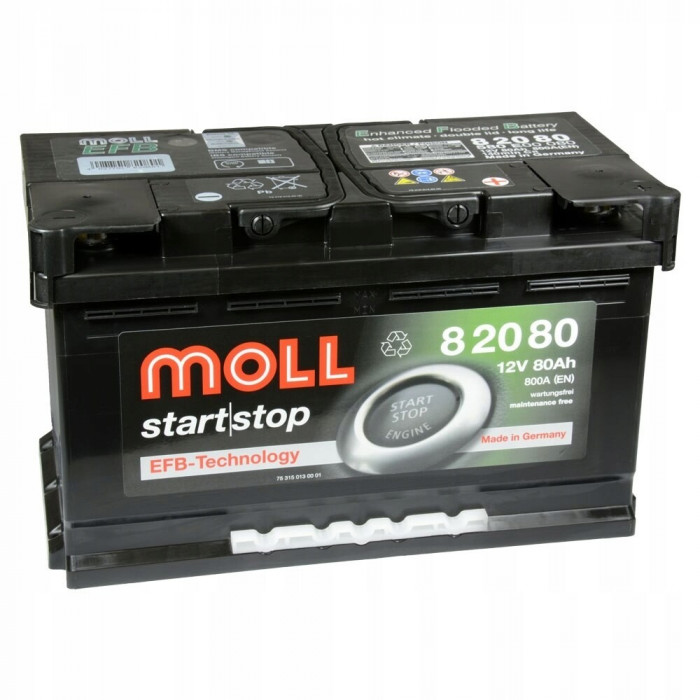 Аккумулятор Moll EFB 80R Start-Stop 800A 315x175x190