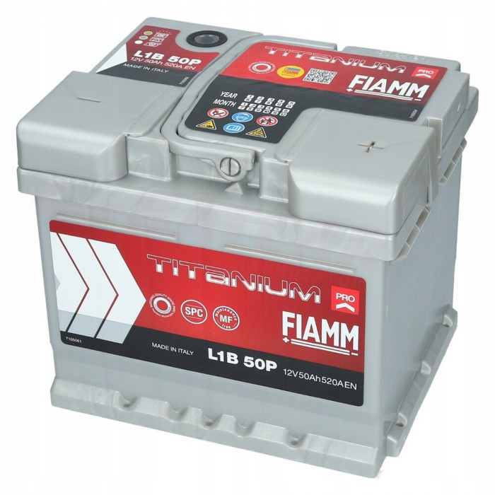 Аккумулятор Fiamm Titanium Pro 50 Ач 520A обр. пол. (207x175x175) низк. L1B 50P