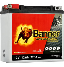 Аккумулятор Banner Bike Bull AGM PROfessional 51401 ETX14 12 Ач прям. пол. 220А (150x87x146)
