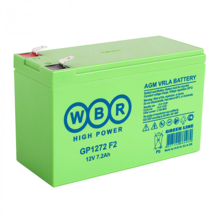 Аккумулятор WBR GP 1272 F2 12V 7.2 Ah (151х65х102)