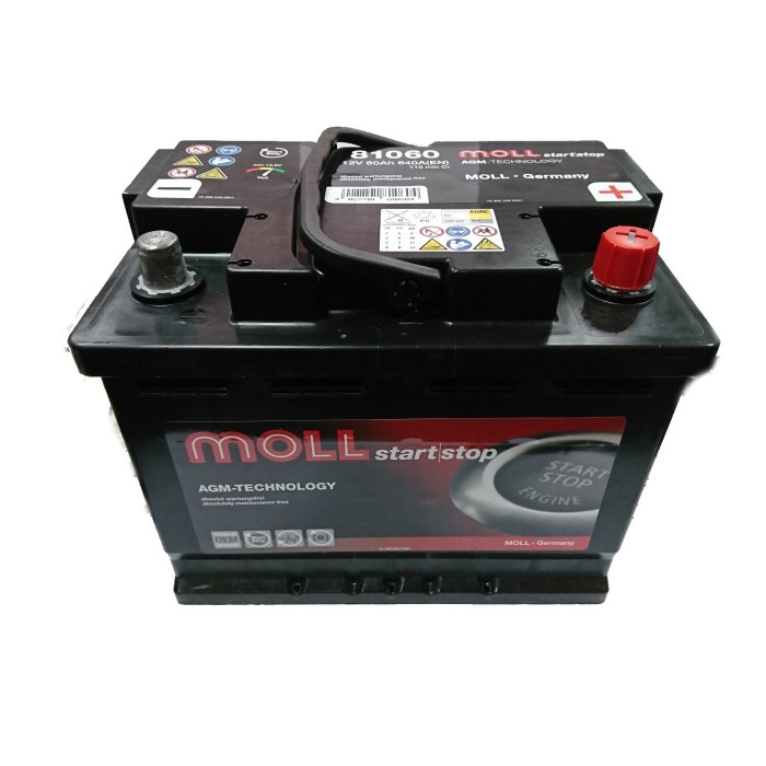 Аккумулятор Moll AGM 60R Start-Stop 640A 242x175x190