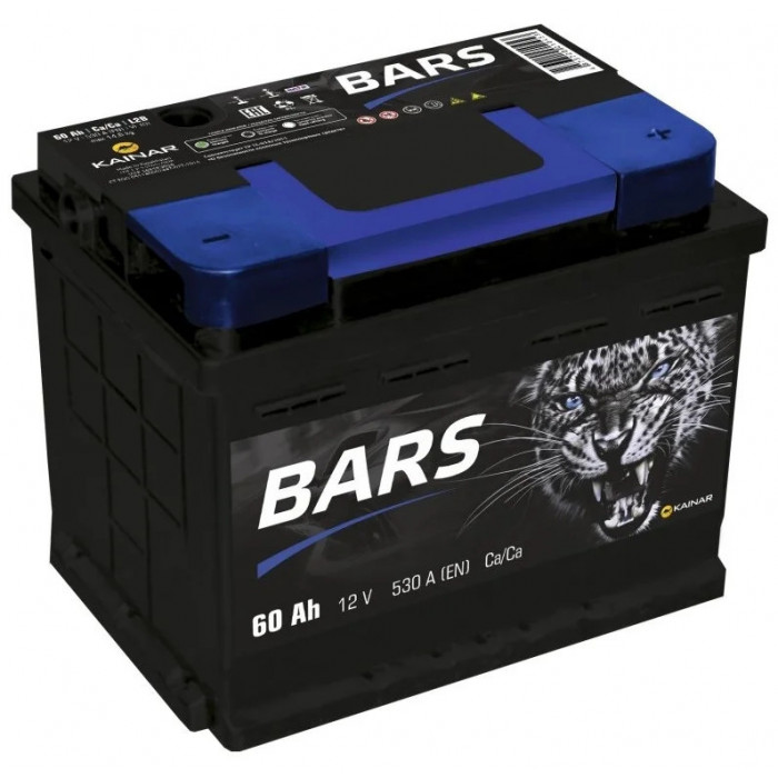 Аккумулятор BARS 6СТ-60 АПЗ о.п. 60Ач 530A (242x175x190)