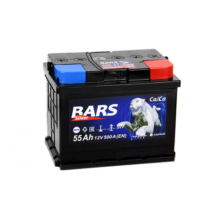 Аккумулятор BARS 6СТ-55 АПЗ п.п. 55 Ач 500A (242x175x190)