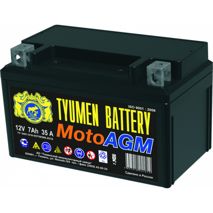 Аккумулятор TYUMEN BATTERY 6МТС-7 AGM 12V 7Ah 95А 150x85x94