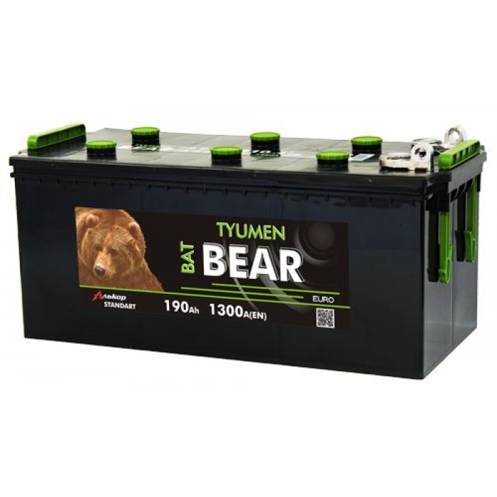 Аккумулятор Tyumen BatBear 190 Ач 1300А болт (518х228х238) ca/ca