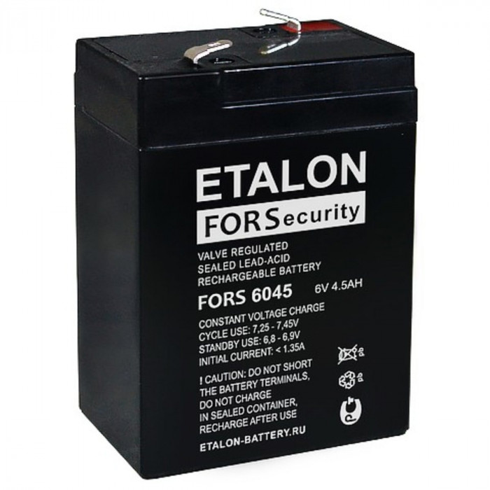 Аккумулятор ETALON FORS 6045 (6V 4.5 Aч 70x48x100)