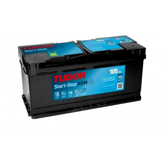 Аккумулятор Tudor Start-Stop AGM 105 Ah 950A (393x175x190) TK1050