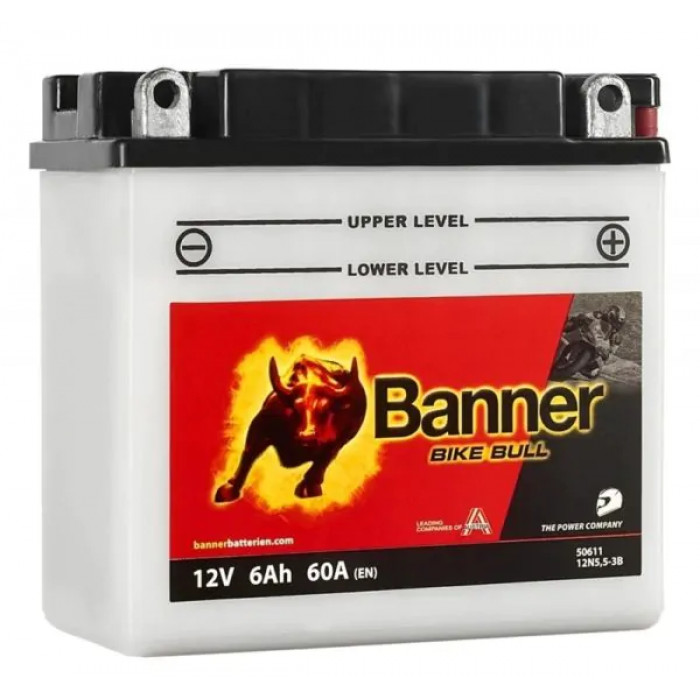 Аккумулятор Banner Bike Bull Classic 50611 12N5.5-3B 12V 6 Ач обр. пол. 60А (135x60x130) сухозаряж.
