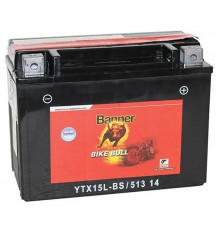 Аккумулятор Banner Bike Bull AGM 51314 YTX15L-BS 12V 13 Ач обр. пол. 180А (175x87x130) сухозаряж.