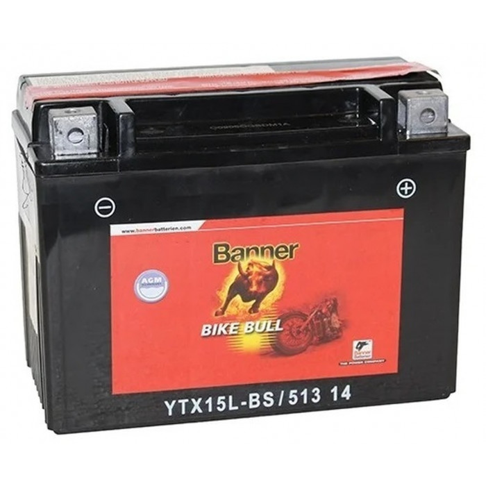 Аккумулятор Banner Bike Bull AGM 51314 YTX15L-BS 12V 13 Ач обр. пол. 180А (175x87x130) сухозаряж.