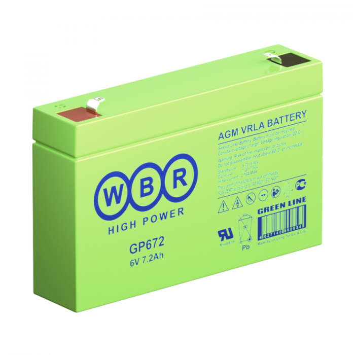 Аккумулятор WBR GP 672 6V 7.2 Aч (151x34x100)
