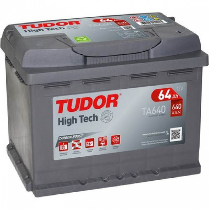 Аккумулятор Tudor High-Tech 64R (640A 242x175x190) TA640