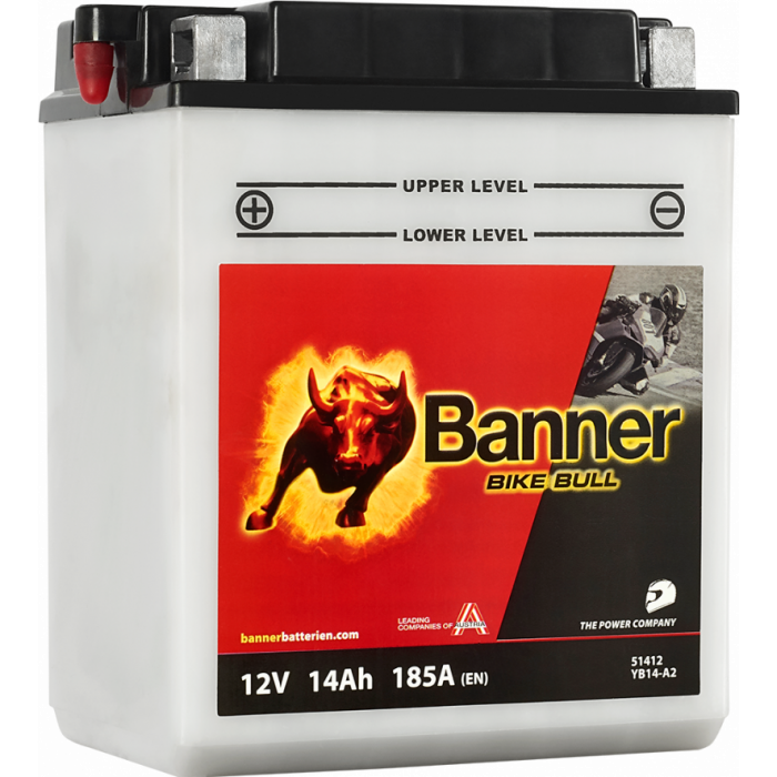 Аккумулятор Banner Bike Bull 51412 12V 14 Ач прям. пол. 185А (134x89x166) YB14-A2 сухозаряж.