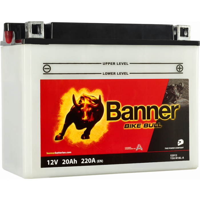 Аккумулятор Banner Bike Bull 52012 12V 20 Ач обр. пол. 220А (205x90x162) Y50-N18L-A сухозаряж.