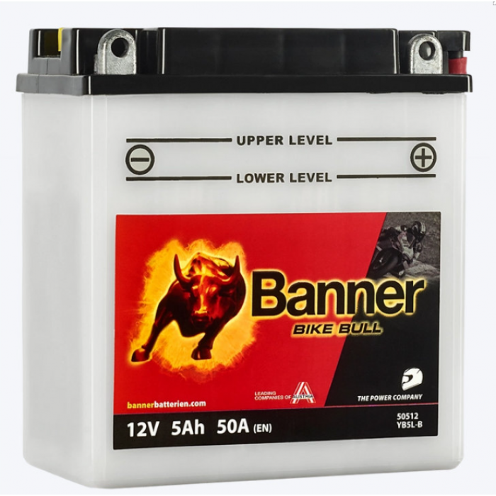 Аккумулятор Banner Bike Bull 50512 12V 5 Ач обр. пол. 50А (120x60x130) YB5L-B сухозаряж.