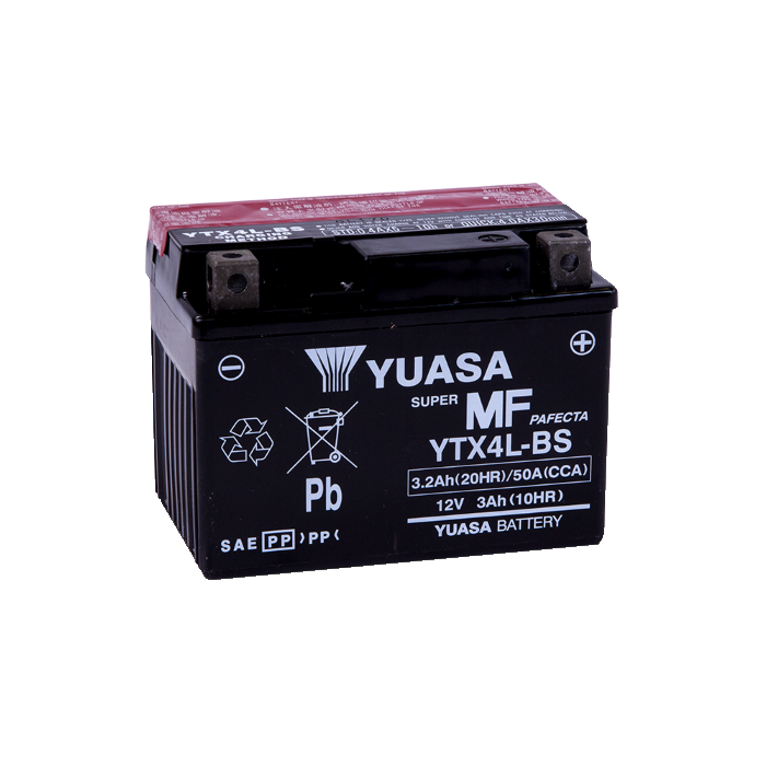 Аккумулятор Yuasa YTX4L-BS - 3 Ач 50А (114x71x86,5) обр. пол. AGM сухозаряж.