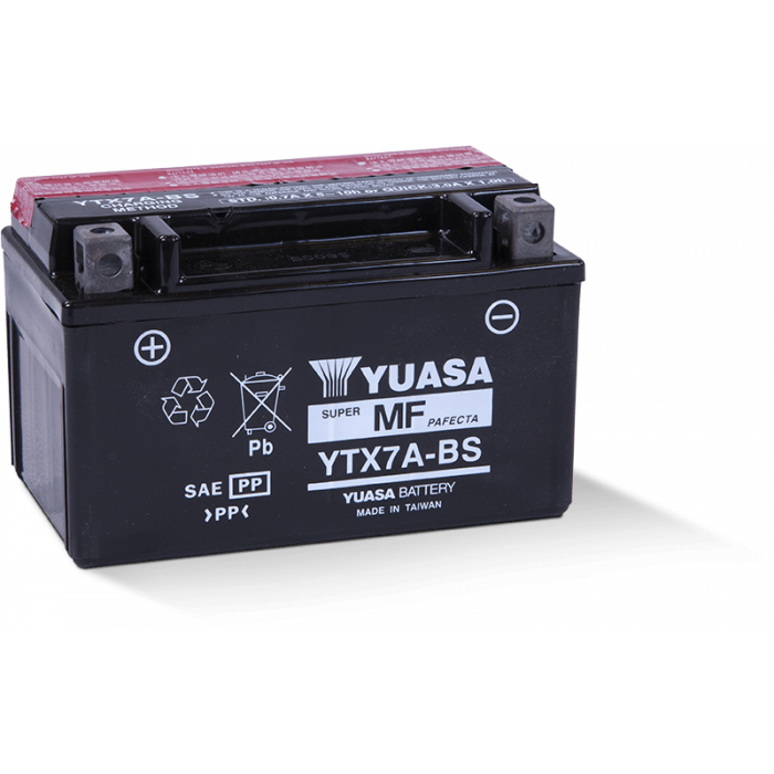 Аккумулятор Yuasa YTX7A-BS - 6 Ач 105А (151x88x94) прям. пол. AGM сухозаряж.