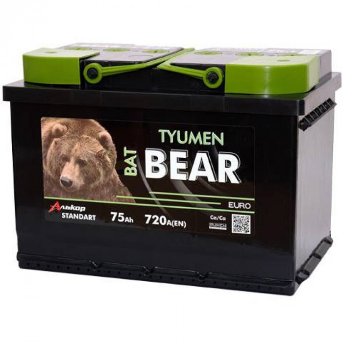 Аккумулятор Tyumen BatBear 6СТ-75 VLA 12V 75 Ач 720А обр. пол. (276x175x190) ca/ca