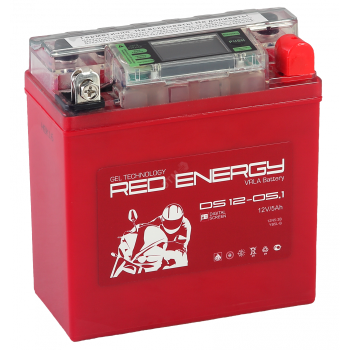 Аккумулятор Red Energy DS 1205.1, 12V 5Ah 50А (120x61x130) 12N5-3B, YB5L-B