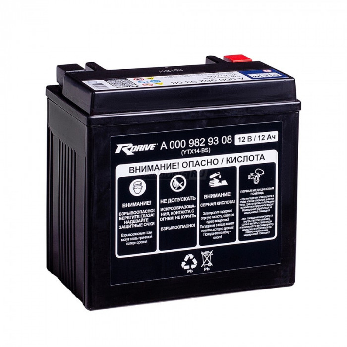 Аккумулятор Rdrive А 000 982 93 08 OEM 12 Ач п.п. 200А (150x87x146) AUXILIARY YTX14-BS