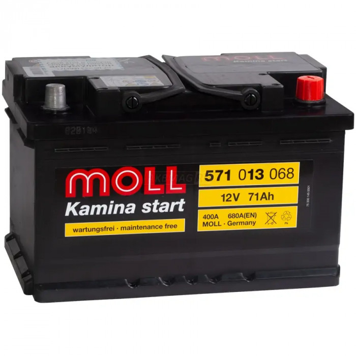 Аккумулятор Moll Kamina Start 71R низкий 680A (278x175x175)