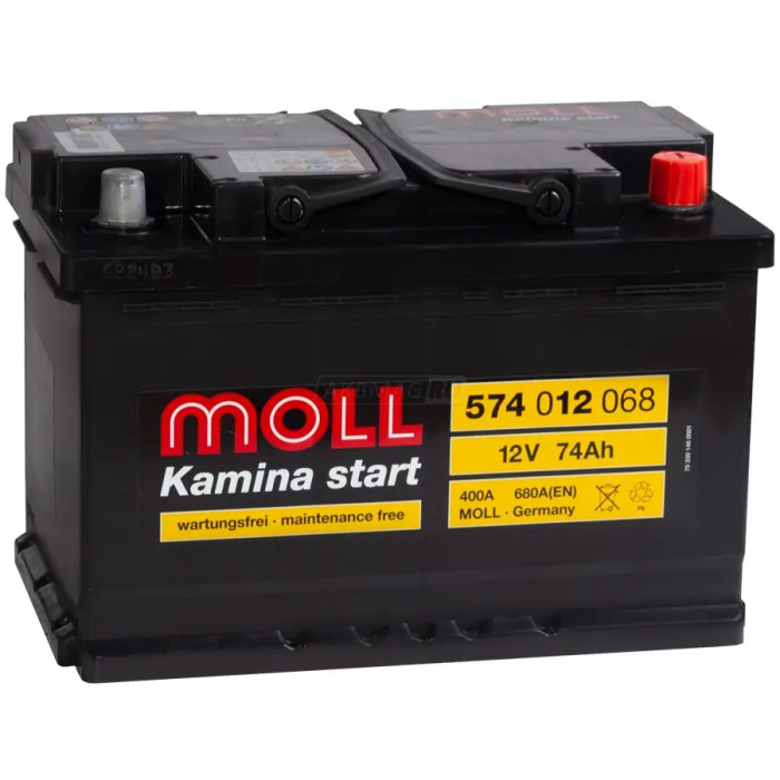 Аккумулятор Moll Kamina Start 74R 680A (278x175x190)