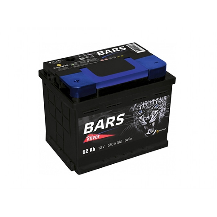 Аккумулятор BARS 6СТ-62 АПЗ п.п. 62 Ач 550A (242x175x190)