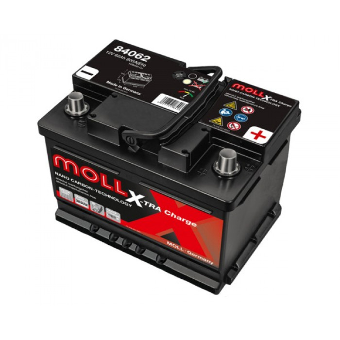 Аккумулятор Moll X-TRA charge 62 Ач 600A обр. пол. (242x175x190) 84062