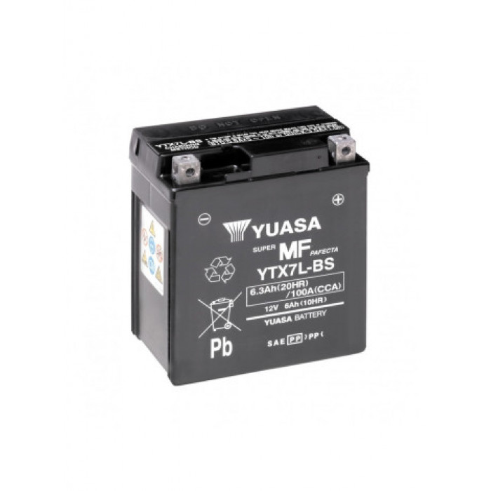 Аккумулятор Yuasa YTX7L-BS - 6 Ач 105А (114x71x131) обр. пол. AGM сухозаряж.