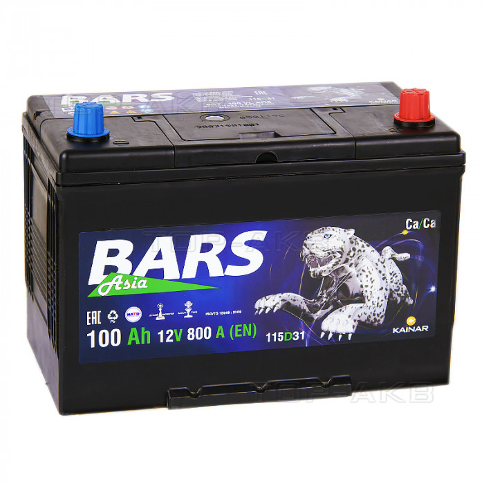 Аккумулятор BARS Asia 6СТ-100 АПЗ о.п. 115D31L 100 Ач 800A (304x173x220)