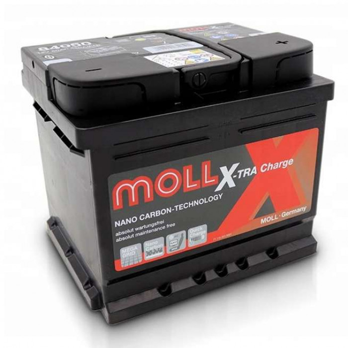 Аккумулятор Moll X-TRA charge 50 Ач 450А обр. пол. (207х175х175) 84050