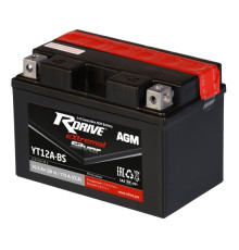 Аккумулятор RDrive YT12A-BS 12V 10Ah 145Апрям. пол. AGM сухозаряж. (150x87x105) eXtremal SILVER