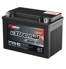 Аккумулятор RDrive YTX9-BS 12V 8Ah 120А прям. пол. AGM сухозаряж. (150x87x105) eXtremal SILVER