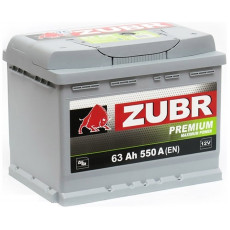Автомобильный аккумулятор Zubr Premium L2 63R+ 640А обр. пол. 242x175x190