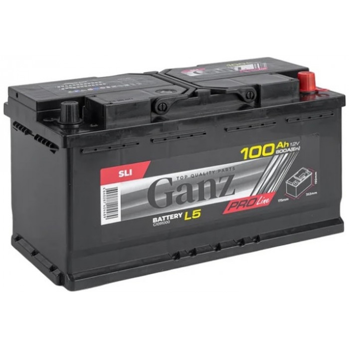 Автомобильный аккумулятор GANZ PRO-Line DIN 100R+ L5 EN 800А обр. пол. 353x175x190