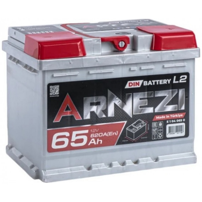 Автомобильный аккумулятор Arnezi DIN SMF 65R+ L2 EN 620А  обр. пол. 242x175x190