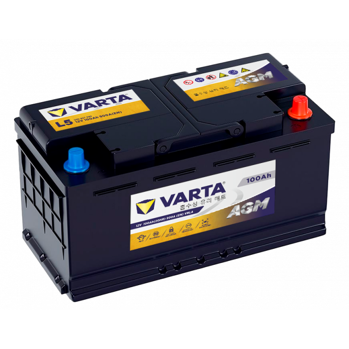 Аккумулятор Varta AGM L5 100R обр. пол. 900A 353x175x190 (600 901 090)