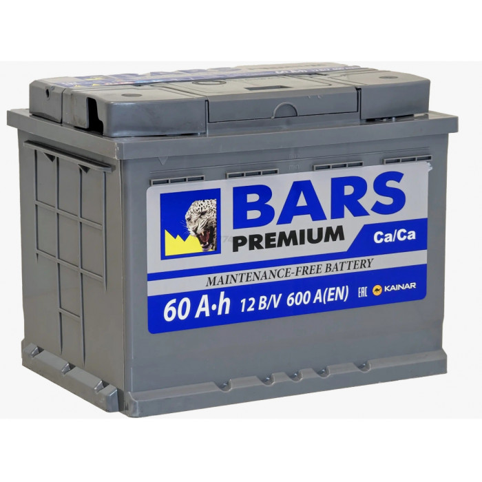 Аккумулятор BARS Premium 60Ач 600A обр. пол. (242x175x190)